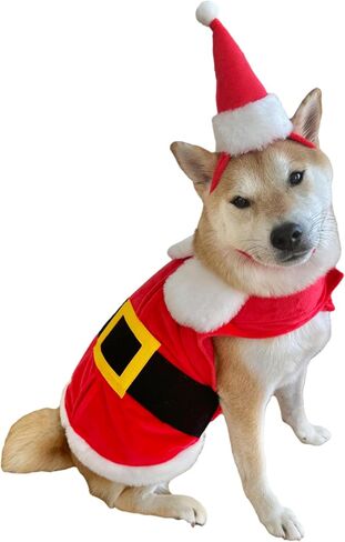 قبعة وقبعة حمراء للكلاب من ComfyCamper Santa Claus - مقاس XS صغير وكبير XXL هدية عيد الميلاد، أزياء تنكرية لعيد الميلاد، مقاس L in Kuwait
