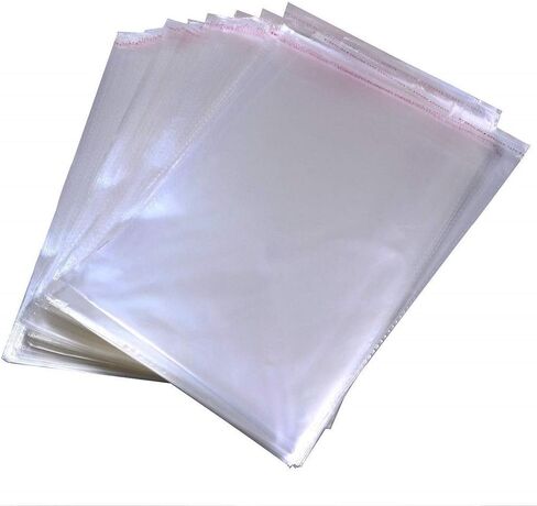 200 Pcs 12" x 15" Self Seal Clear Cellophane Bags Resealable Plastic Apparel Bags Perfect for Packaging Clothing, T-Shirt, Brochure, Prints, Handicraft Gift in Saudi Arabia