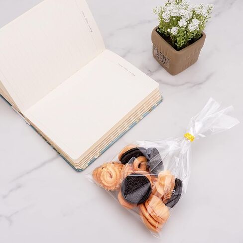 Awpeye 100 PCS Clear Cello Cellophane Treat Bags Good For Pastry, Bakery, Cookie, Candy, Dessert, Popcorn, Dessert, Chocolate And Party Favors 1.4 Mils in Kuwait