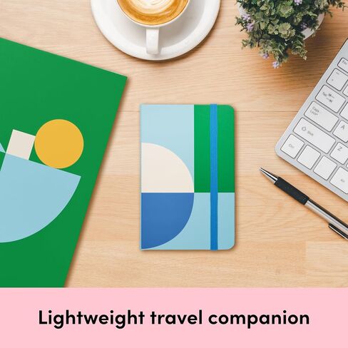 POKETO Lined Pocket Notebook Journal - 80 Page College Ruled Travel-Sized Notebook, 100 GSM Thick Paper, Hardcover - 3.5" x 5.5" - Sky Geo in Saudi Arabia