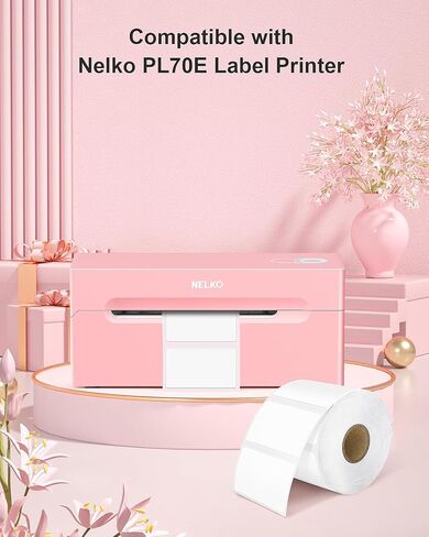 Nelko Genuine 2.25" x 1.25" Direct Thermal Labels, Barcode Labels Compatible with Nelko PL70E Label Printers, Self-Adhesive Labels, Barcode Stickers, White/1000 Labels (Commercial Grade) in Saudi Arabia