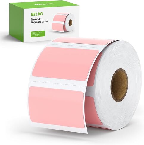 Nelko Genuine 2.25" x 1.25" Direct Thermal Labels, Barcode Labels Compatible with Nelko PL70E Label Printers, Self-Adhesive Labels, Barcode Stickers, White/1000 Labels (Commercial Grade) in Saudi Arabia