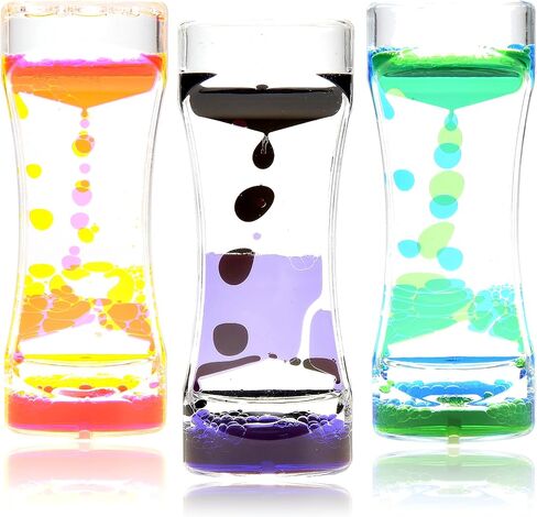 3 Packs Liquid Motion Bubblers Sensory Toys, Liquid Bubble Timer Fidget Stress Relief Desk Toys Visual Oil Timer Calming Anxiety, ADHD & Autism Handheld Water Game in Saudi Arabia