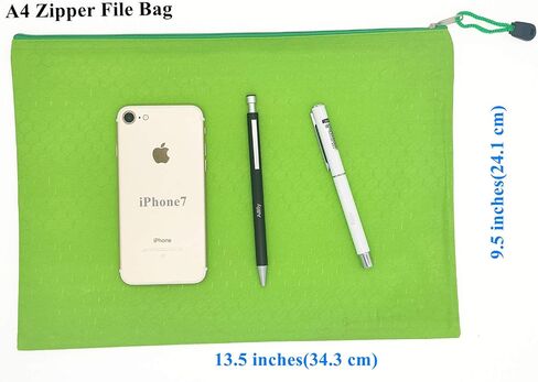 Waterproof PVC Canvas Zipper File Storage Bags Document Filing Folders Organizers Pouch Holders (9Colors, A4) in Saudi Arabia