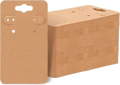 100pack Kraft Paper Earring Cards for Selling Jewelry, 2"X 3.6" Earring Display Cards Hanging Earring for Selling Hanging Earring Necklace Studs Jewelry DIY Ear Crafts Earrings Retail Boutique Display in Saudi Arabia