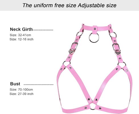 Women's Leather Tops Lingerie Full Cage Harness Body Punk Gothic Garter Belts Waist Belt Adjustable Size Festival Rave (White) in Saudi Arabia