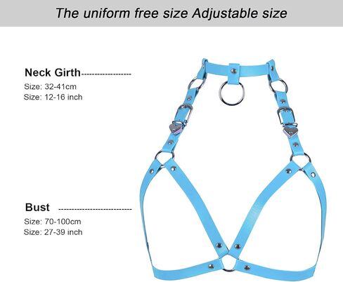 Women's Leather Tops Lingerie Full Cage Harness Body Punk Gothic Garter Belts Waist Belt Adjustable Size Festival Rave (White) in Saudi Arabia