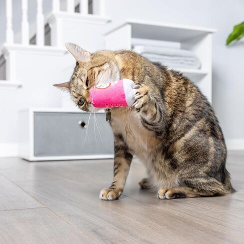 هكسلي آند كينت ألعاب القطط المكونة من قطعتين | شوكولاتة بالفراولة وقلب الكونفو | لعبة قطط قوية مملوءة بالنعناع البري | لعبة قطيفة ناعمة مع النعناع البري والتجعيد | كيتيبيلز in Kuwait