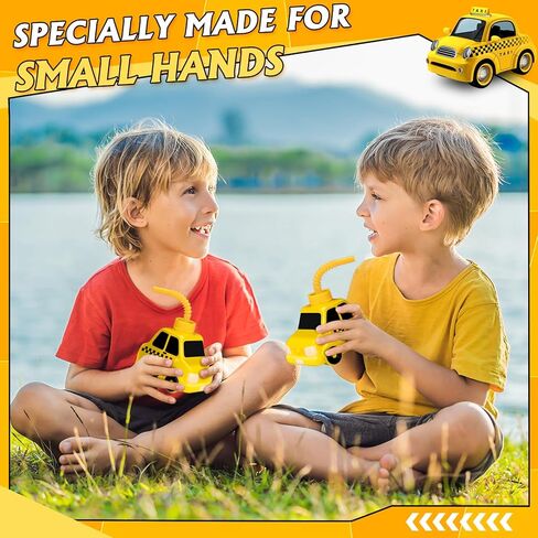 Tanlade 12 Set Taxi Car Cups with Straws for Vehicle Birthday Party Favor Gift Supplies,10oz Plastic Yellow Taxi Shape Cup Reusable Birthday Favor for Car Taxi Vehicle Birthday Party Decoration in Saudi Arabia