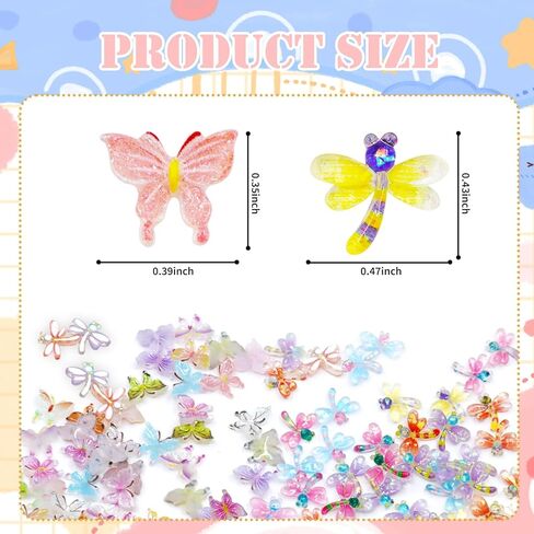 100 قطعة من فراشات الراتنج الدقيقة من Hiawbon، فراشات صغيرة ملونة، فراشات صغيرة ملونة، ديكور فراشة حديقة تررم الجنية، تماثيل صغيرة لديكورات المناظر الطبيعية الصغيرة DIY Craft in Kuwait