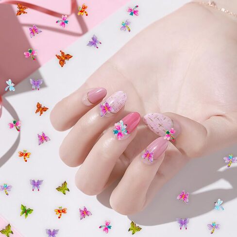 100 قطعة من فراشات الراتنج الدقيقة من Hiawbon، فراشات صغيرة ملونة، فراشات صغيرة ملونة، ديكور فراشة حديقة تررم الجنية، تماثيل صغيرة لديكورات المناظر الطبيعية الصغيرة DIY Craft in Kuwait