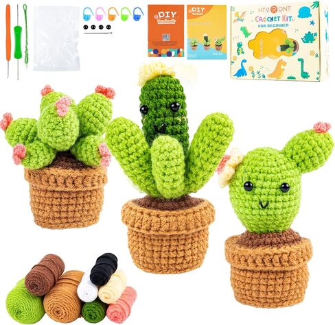 HTVRONT Crochet Kit for Beginners - Complete Crochet Kits with Stitch by Stitch Video Tutorial, Beginner Crochet Kit for Adults Kids Gift - Starter Easy Learn to Crochet(Ray Fish 2 Pack) in Saudi Arabia