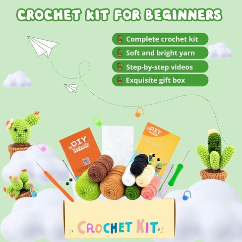 HTVRONT Crochet Kit for Beginners - Complete Crochet Kits with Stitch by Stitch Video Tutorial, Beginner Crochet Kit for Adults Kids Gift - Starter Easy Learn to Crochet(Ray Fish 2 Pack) in Saudi Arabia