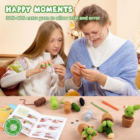 HTVRONT Crochet Kit for Beginners - Complete Crochet Kits with Stitch by Stitch Video Tutorial, Beginner Crochet Kit for Adults Kids Gift - Starter Easy Learn to Crochet(Ray Fish 2 Pack) in Saudi Arabia