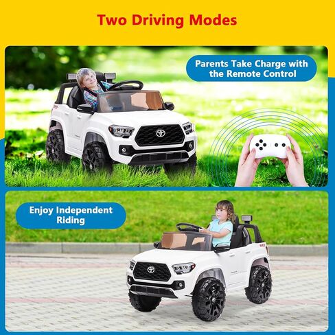 Officially Licensed Toyota Tacoma 12V Kids Ride On Car, Kids Electric Vehicles with Parent Remote Control Spring Suspension Safety Belt, Soft Start, Led Headlight, Age for 37-96 Months-Pink in Saudi Arabia