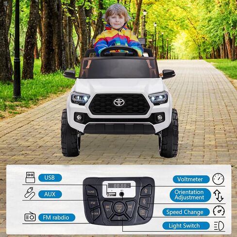 Officially Licensed Toyota Tacoma 12V Kids Ride On Car, Kids Electric Vehicles with Parent Remote Control Spring Suspension Safety Belt, Soft Start, Led Headlight, Age for 37-96 Months-Pink in Saudi Arabia