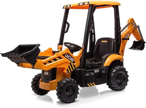 4 in 1 JCB Ride On Excavator, 12V Kids Excavator Ride On Toy with Remote Control & Front Loader & Digger, Four Transformable Forms Kids Ride On Car Toy in Saudi Arabia