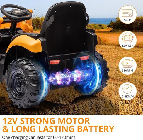 4 in 1 JCB Ride On Excavator, 12V Kids Excavator Ride On Toy with Remote Control & Front Loader & Digger, Four Transformable Forms Kids Ride On Car Toy in Saudi Arabia