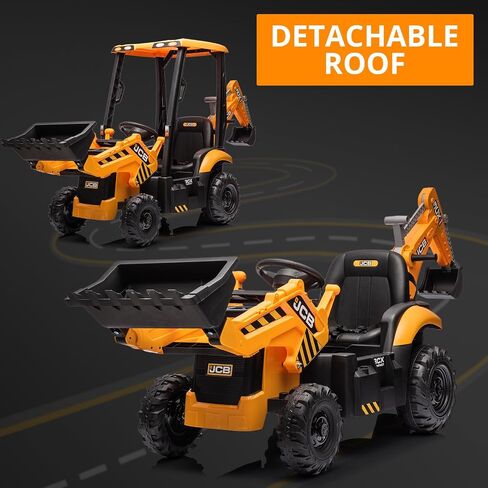 4 in 1 JCB Ride On Excavator, 12V Kids Excavator Ride On Toy with Remote Control & Front Loader & Digger, Four Transformable Forms Kids Ride On Car Toy in Saudi Arabia