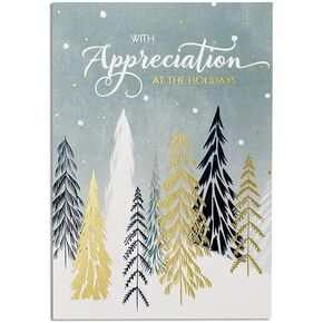 Hallmark Business Bulk 25 Pack Holiday Cards for Clients & Customers (Winter Pinecone Appreciation), 5 x 7 Cards, Message Inside, Envelopes Included
