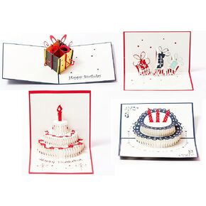 Christmas Pop Up Cards. This Set of 3D Greeting Cards are a Perfect Way to Say Thank You (5 Pack Christmas- Assorted)
