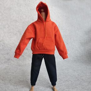 1/6 Custom Scale Man Oversized Hoodie + Trousers Pant Outfit for 12" Male Action Figure Doll Clothes (Gray)