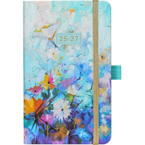 2025-2027 Pocket Planner/Calendar - 3 Year Monthly Planner 2025-2027, Jan 2025 - Dec 2027, 6.3" x 3.8", 60 Notes Pages, Inner Pocket, Pen Loop, Elastic Closure, Perfect Organizer for Purse