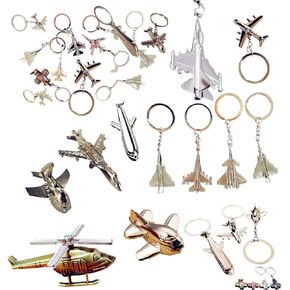 20 PCS Alloy Airplane Keychain Figurine Pendant Craft for Classroom Prize Teen Adult Kid Birthday Gifts