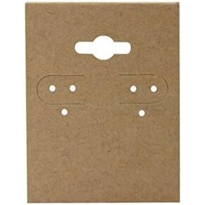 Pack of 100 - Kraft Hanging Earring Cards, Jewelry Display - Size: 1.5" x 2"