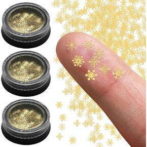 450Pcs Gold DIY Little Snowflake Charms, Mini Metal Snowflakes Ornaments for Crafts, Winter Mini Snowflakes for Crafts Tiny Small Snowflakes for Crafts, Snowflakes Stickers Supplies for Decor