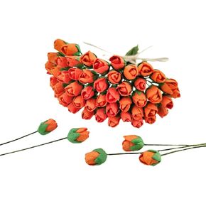 Mini Rose Bud Mulberry Paper Flower, Artificial Tiny Roses Flowers for Wedding Card Embellishment Scrapbook DIY Bouquet Crafts. (Red) in Kuwait