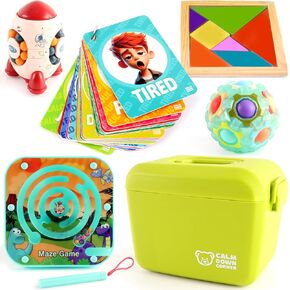 Supplies for Kids Calming Corner Classroom | Calm Corner Items, Feelings Chart Cards, Occupational Therapy Toys | Therapy Calming Corner Items | Emotional Regulation Tools for Kids