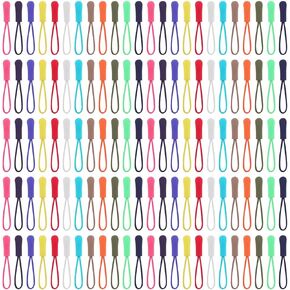 120 Pcs Colorful Zipper Pulls, 12 Colors Zipper Tags Strong Nylon Cord, Nylon Zipper Pull Cord, Nylon Cord Zipper Tag Extension Pulls Fixer Cord Zipper Tag Replacement, Zipper Pull Replacement