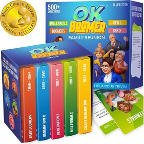 QUOKKA OK Boomer Family Game - Board Games for Family Night - Trivia Card Games for Adults & Kids - Fun Party Millennials vs Boomers Game for All Ages 12+