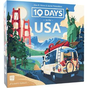10 Days in The USA | Family Road Trip Board Game for All Ages | Designed by Alan Moon - Designer of Ticket to Ride | 2-4 Players | 30 Min | Ages 8 and Up