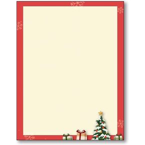 Snowy Christmas Morning Stationery Paper - 80 Sheets of Letterhead for Winter & Holiday Events…