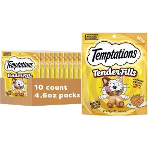Temptations Tender Fills Roasted Chicken Flavor Crunchy and Soft Adult Cat Treats, 4.6 oz. Pouch (Pack of 10)