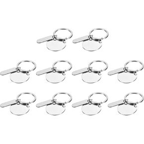 PATIKIL 1.2 Inch Engraving Metal Blanks, 10pcs Key Ring Stamping Blank Laser Engraving Blank Tags for Pets Tags DIY Craft Decoration, Original