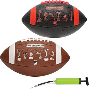 Huddle Hero Mini Football 2-Pack w/Pump (Black and Brown) in Kuwait