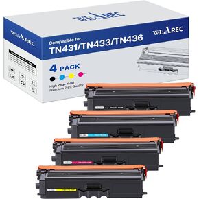 TN431 Compatible Replacement for Brother TN-431 TN433 TN-433 TN436 TN-436 Toner Cartridges for Brother HL-L8260CDW HL-L8360CDW MFC-L8610CDW MFC-L8900CDW MFC-L8690CDW Printer 4 Pack