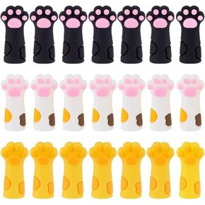 arricraft 30 Pcs Cartoon Pencil Toppers, Cat Claw Pencil Topper Clip Silicone Animal Pen Decorations Charms for School Classroom Supplies Party Gifts