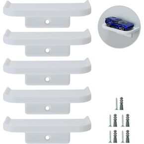 Model Car Wall Mount Shelf (5 Pack) for Hot Wheels & Matchbox | Floating Wall Display Compatible with 1/64 Scale Diecast Toy Cars | Holds Individual Model Cars