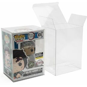 10 Pack Protectors Case Apply for Funko- 4" Inch-Pop Vinyl Figures, 0.5mm Plastic Clear Protector, Heavy Duty Display Box with Protective Film (10)