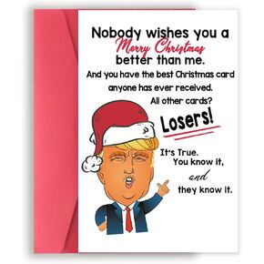 بطاقة ترامب لعيد الميلاد المضحكة، هدايا عيد الميلاد الفكاهة للنساء والرجال، بطاقات عيد الميلاد رائعة له، بطاقة هدايا للعطلات تحت عنوان الفكاهة ترامب لها in Kuwait
