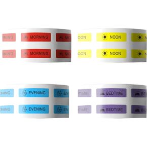 2000 Pcs Large Roll Medicine Labels Stickers Medication Instruction Labels, Morning Noon Evening Bedtime Medication Reminder Stickers for Pocket Pharmacy and Pill Case Planner