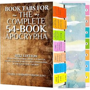 Index Tabs for The Complete 54-Book Apocrypha,2022 Edition 72 Color Coded Laminated Durable Tabs, 58 Books Chapter Tabs of The Apocrypha 14 Blank Tabs,1 Placement Guide Card (Book Not Included)