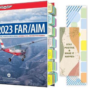 Updated FAR/AIM 2025 Tabs for Private Pilot, 68 Printed Tabs + 12 Blank, Color-Coded & Tear-Resistant Index Tabs, with Placement Guide and Bookmark (Book Not Included)