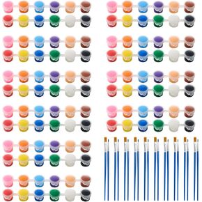 Mini Acrylic Paint Set 10 Pack,Paint for Kids,12 Colors Kids Painting Set,Acrylic Paint Strips for Kids&Adults