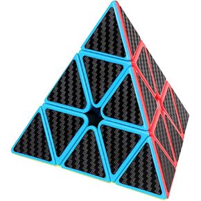 Pyramid Speed Cube Carbon Fiber Sticker Puzzle Cube 3X3X3 Speed Cube Triangle Magic Cube Puzzle Toy Magic Cube Puzzles 3X3