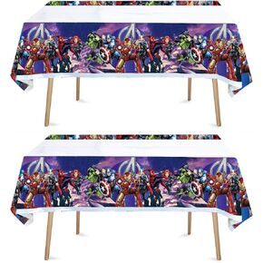 SUTRADHAR 2pcs Superhero Tablecloth Table Cover, for Superhero Theme Birthday Party Supplies Decorations (70" x 42") 2pcs (1) in Saudi Arabia